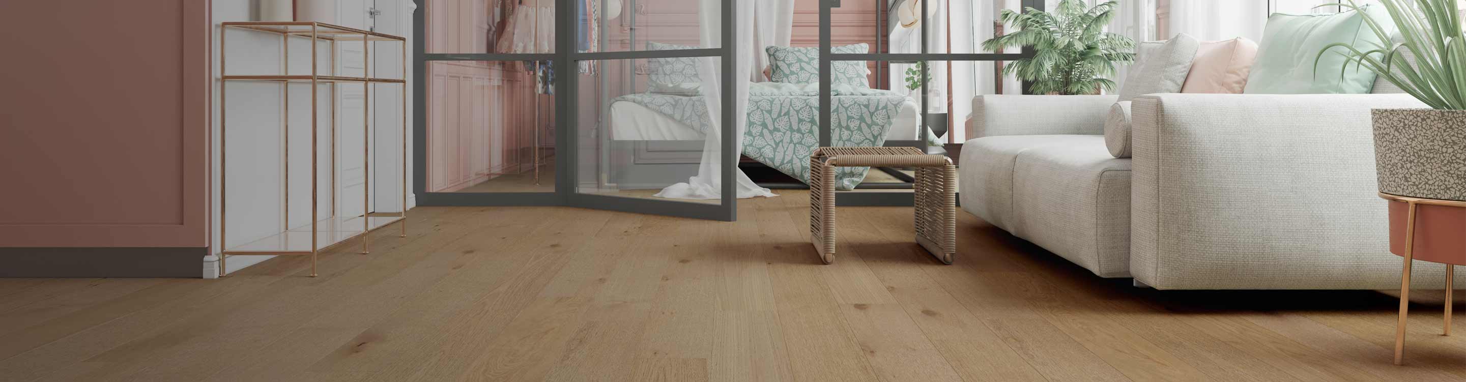 rustic hardwood flooring in living room